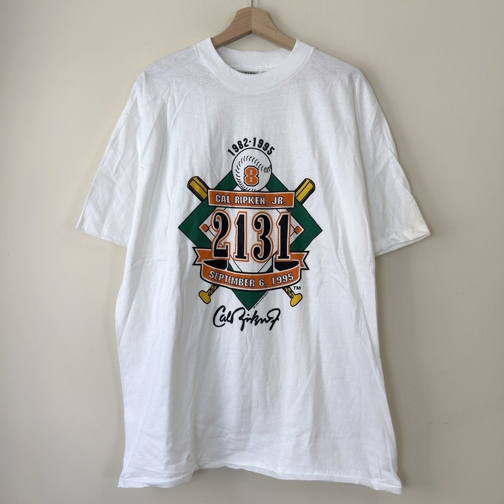 Vintage Cal Ripken Jr Baltimore Orioles September 6 1995 Single Stitch Tee Shirt